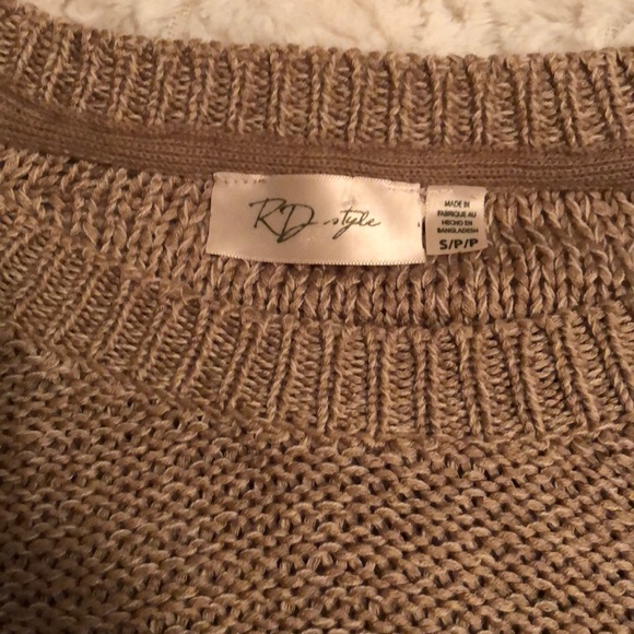 RD style s cut out sleeve sweater beige - Picture 2 of 6